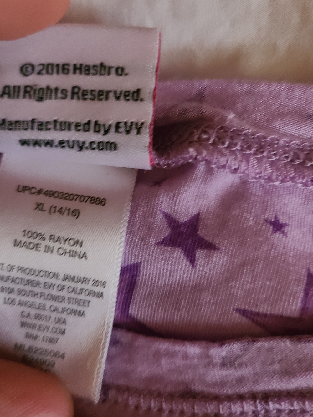 My Little Pony Lavender Rainbow Dash Star Print Girls' Tee - Picture 2 of 2